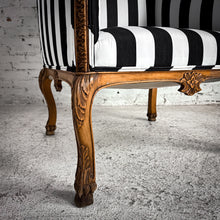 Load image into Gallery viewer, Rococo Revival Fabric Satin Wood Bergere Wingback Chair
