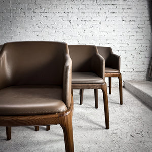 Set of 6 Namuh Leather Oak Dining Chair