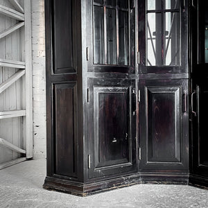 3 Piece Espresso Wood Corner Cabinet