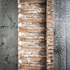 Rustic Carved Distressed Pine Floor Mirror