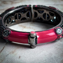 Load image into Gallery viewer, Matthew Campbell Laurenza Contemporary Enamel Sterling Silver Clamper Bracelet
