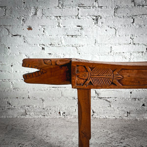 1990's Chacmool Figural Mesquite Bench