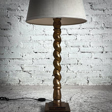 Load image into Gallery viewer, Gilt Barley Twist Wood Standard Table Lamp
