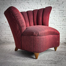 Load image into Gallery viewer, Pair Vintage Vladimir Kagan Re-upholstered Wood Accent Chair
