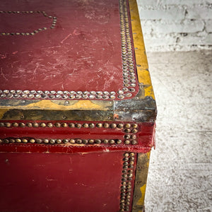19th Century Chinese Lacquered Leather Clad Trunk