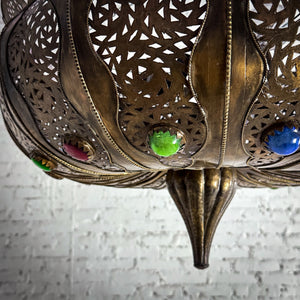 Moroccan Round Brass Pendant Light