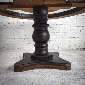 Traditional Glass Insert Wood Dining Table