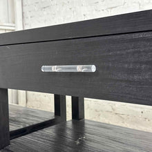 Load image into Gallery viewer, Pair of Black Wood &amp; Lucite Nightstands
