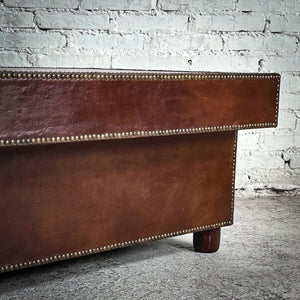 Campaign Leather Clad Cocktail Table