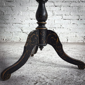Victorian Lacquered Toleware Wood Side Table