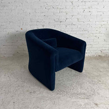 Load image into Gallery viewer, Four Hands Navy Velvet Barrel Chair
