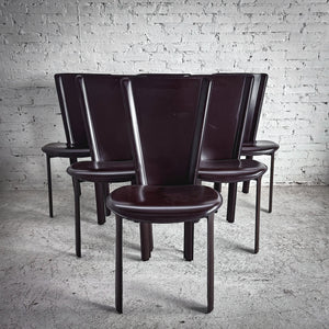 Set of 6 1980's Cattelan Italia Leather Dining Chair