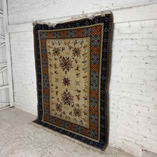 Load image into Gallery viewer, 1970's Mexican Temoaya Wool Rug with Geometric and Animal Motifs
