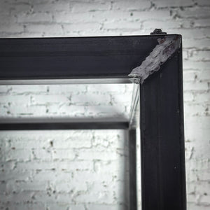 Industrial King Black Metal Bed