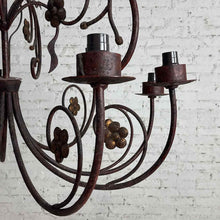 Load image into Gallery viewer, 12-Light Floral Wrought Iron Chandelier

