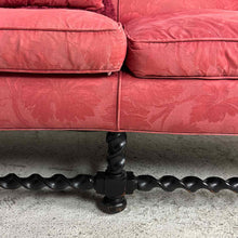 Load image into Gallery viewer, Spanish Baroque Revival-Style Ebonized Wood &amp; Silk Sofa
