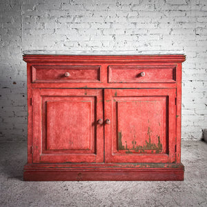 Vintage Swedish Painted Oak Sideboard
