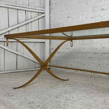Load image into Gallery viewer, Gold Leaf Iron &amp; Beveled Glass Table
