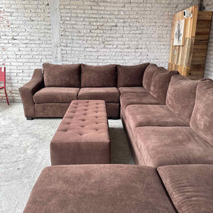5 Piece Contemporary Chenille Sectional Sofa