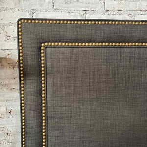 Transitional King-Size Gray Upholstered Bed