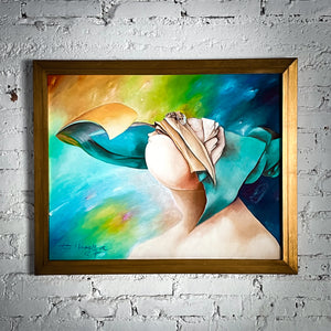 1987 Teté Marella Modern Abstract Oil Painting