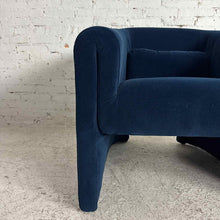 Load image into Gallery viewer, Four Hands Navy Velvet Barrel Chair
