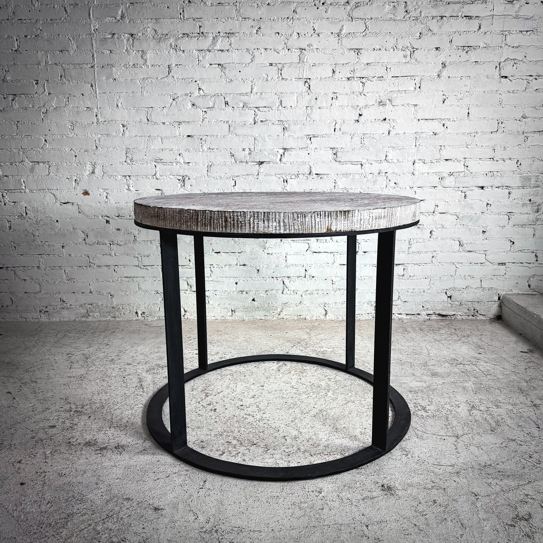 Contemporary Textured Stone Side Table