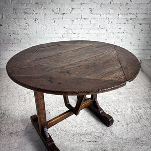 19th Century French Provincial Tilt Top Oak Accent Table