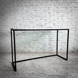 Modern Carrara Marble Top Metal Console