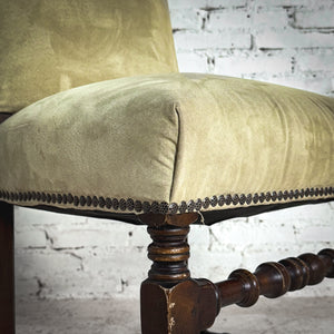 Transitional Suede Upholstered Accent Chair