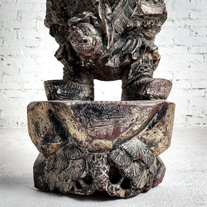 Japanese Carved Gilt Wood Samurai Decorative Statue