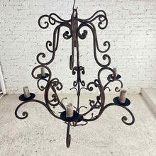 Load image into Gallery viewer, Large Spanish Revival Iron Chandelier
