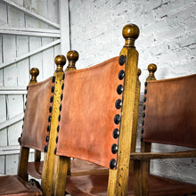 Load image into Gallery viewer, Set 6 Spanish Colonial Leather Armchair

