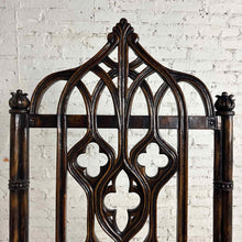 Load image into Gallery viewer, Gothic Revival Carved Wood Armchair with Upholstered Seat

