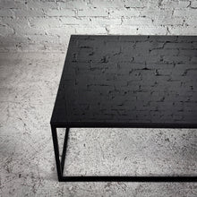 Load image into Gallery viewer, Industrial Black Glass &amp; Metal Cocktail Table
