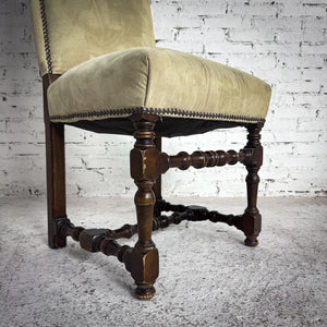 Transitional Suede Upholstered Accent Chair