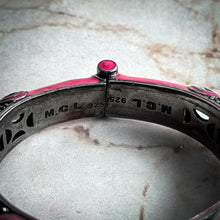 Load image into Gallery viewer, Matthew Campbell Laurenza Contemporary Enamel Sterling Silver Clamper Bracelet
