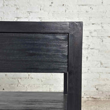 Load image into Gallery viewer, Pair of Black Wood &amp; Lucite Nightstands
