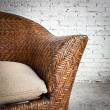 Load image into Gallery viewer, Oversized Tropical Wicker Rattan Armchair

