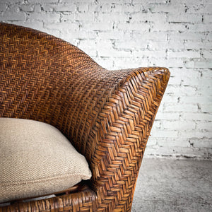 Oversized Tropical Wicker Rattan Armchair