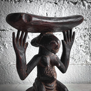 African Wood Headrest Ethnic Arts