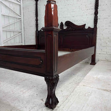 Load image into Gallery viewer, King Mahogany Rococo Canopy Bed Frame
