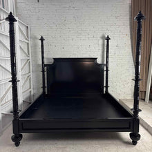 Load image into Gallery viewer, Four Poster Traditional King Black Bed
