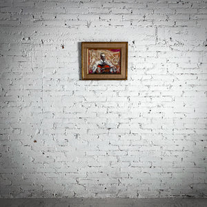 Vintage Spanish Style Figurative Abstract Oil Painting