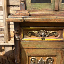Load image into Gallery viewer, Mexican Carved Painted China Cabinet
