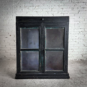 Antique Campesino Dark Wood Bin Cabinet