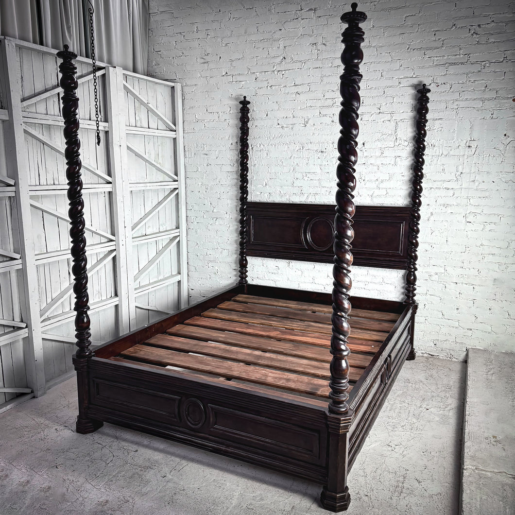 Four Poster Victorian Style Queen Wood Bed Frame