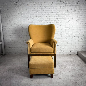 2 Piece Transitional Fabric Yellow Armchair