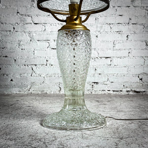 1920's Hollywood Regency Cut Crystal Standard Table Lamp