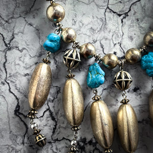 Vintage Navajo Silver American Southwest Turquoise Necklace